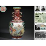 A Chinese Famille Rose Eight Immortals Vase