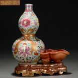 A Chinese Falangcai Glaze Double Gourds Vase