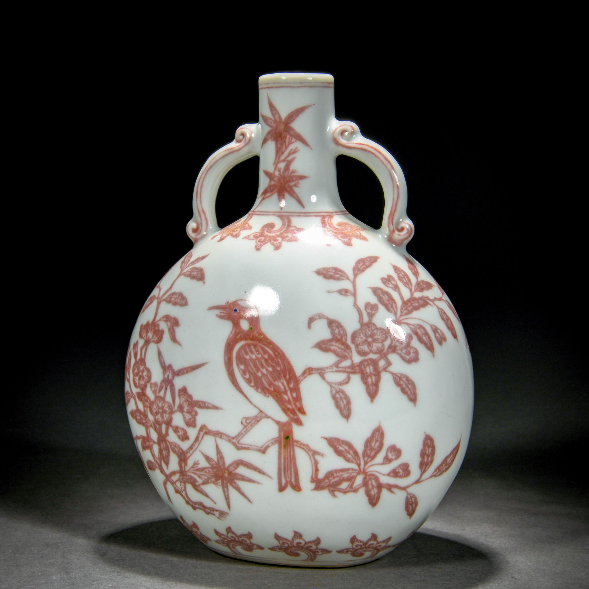 A Chinese Copper Red Magpie On Plum Moon Flask - Image 6 of 13