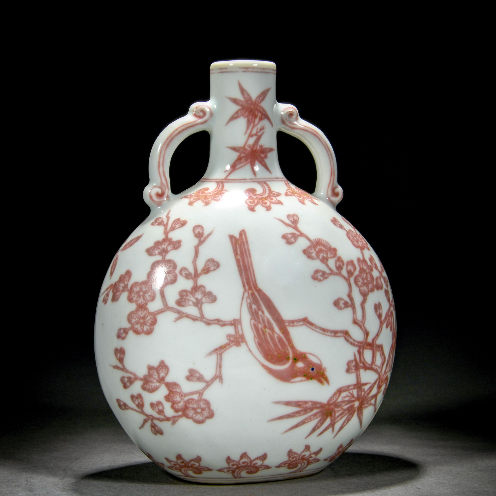 A Chinese Copper Red Magpie On Plum Moon Flask - Image 2 of 13