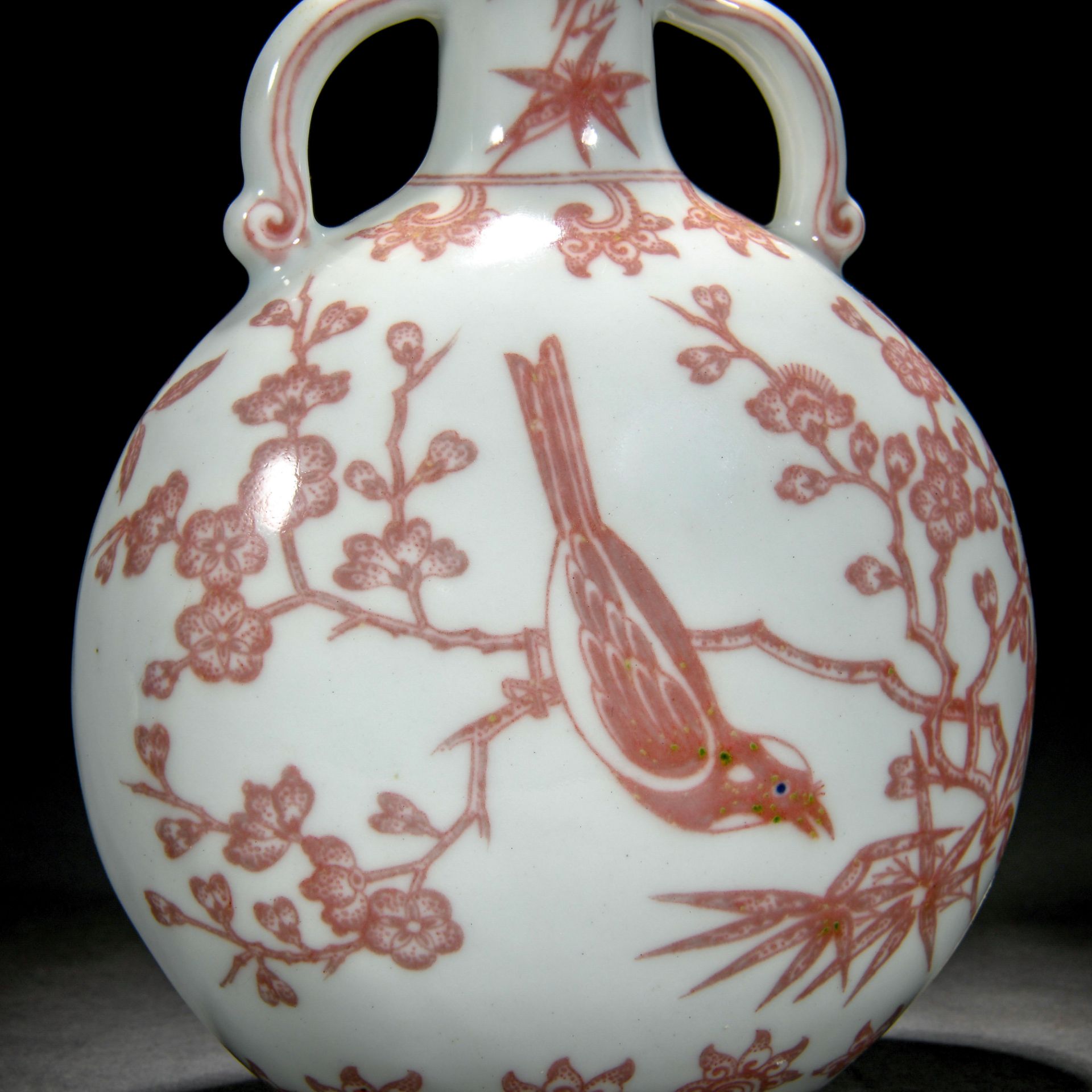 A Chinese Copper Red Magpie On Plum Moon Flask - Image 8 of 13