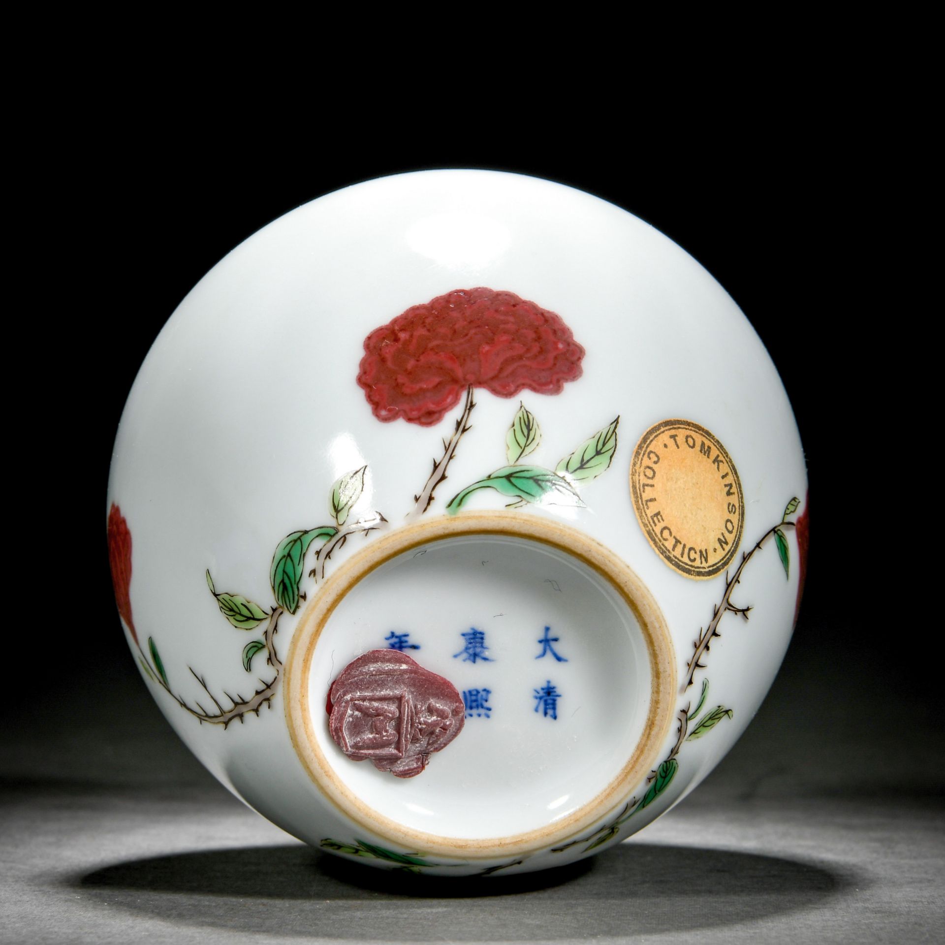 A Chinese Famille Verte Peony Zun Vase - Image 9 of 10