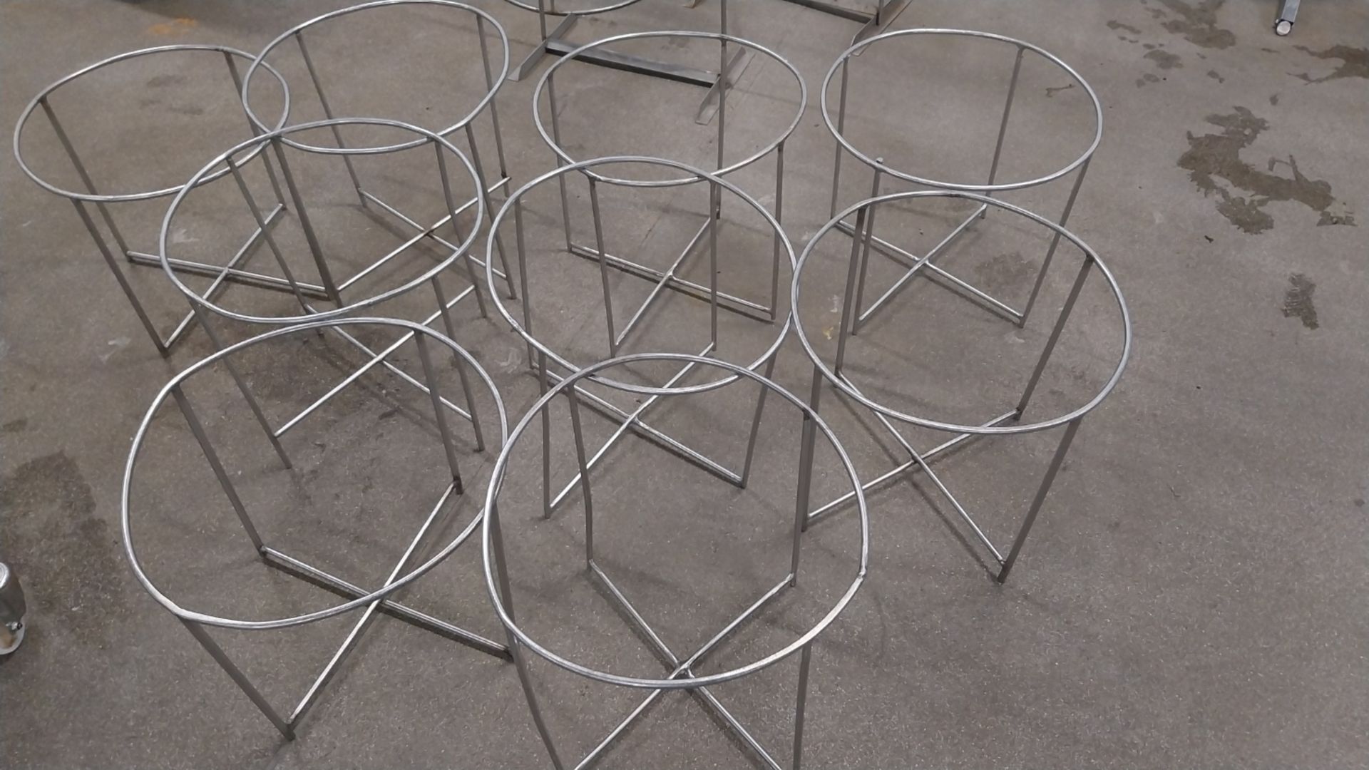 10 X STAINLESS STEEL BASKET STANDS. - Image 3 of 3