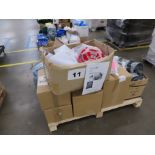 PALLET CONTAINING VARIOUS PPE EQUIPMENT.