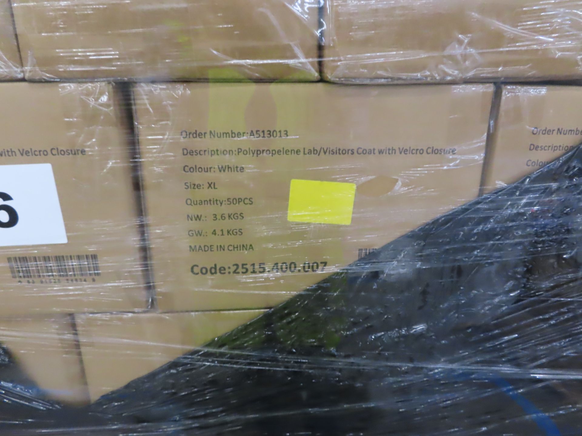 PALLET OF DISPOSABLE WHITE COATS. - Image 2 of 2