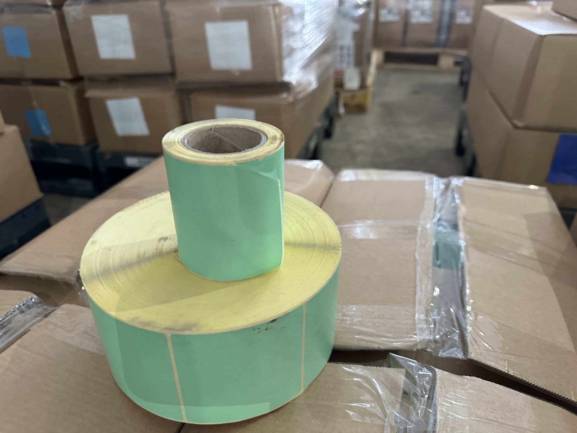 11 X BOXES OF GREEN STICKY LABELS. - Image 2 of 2