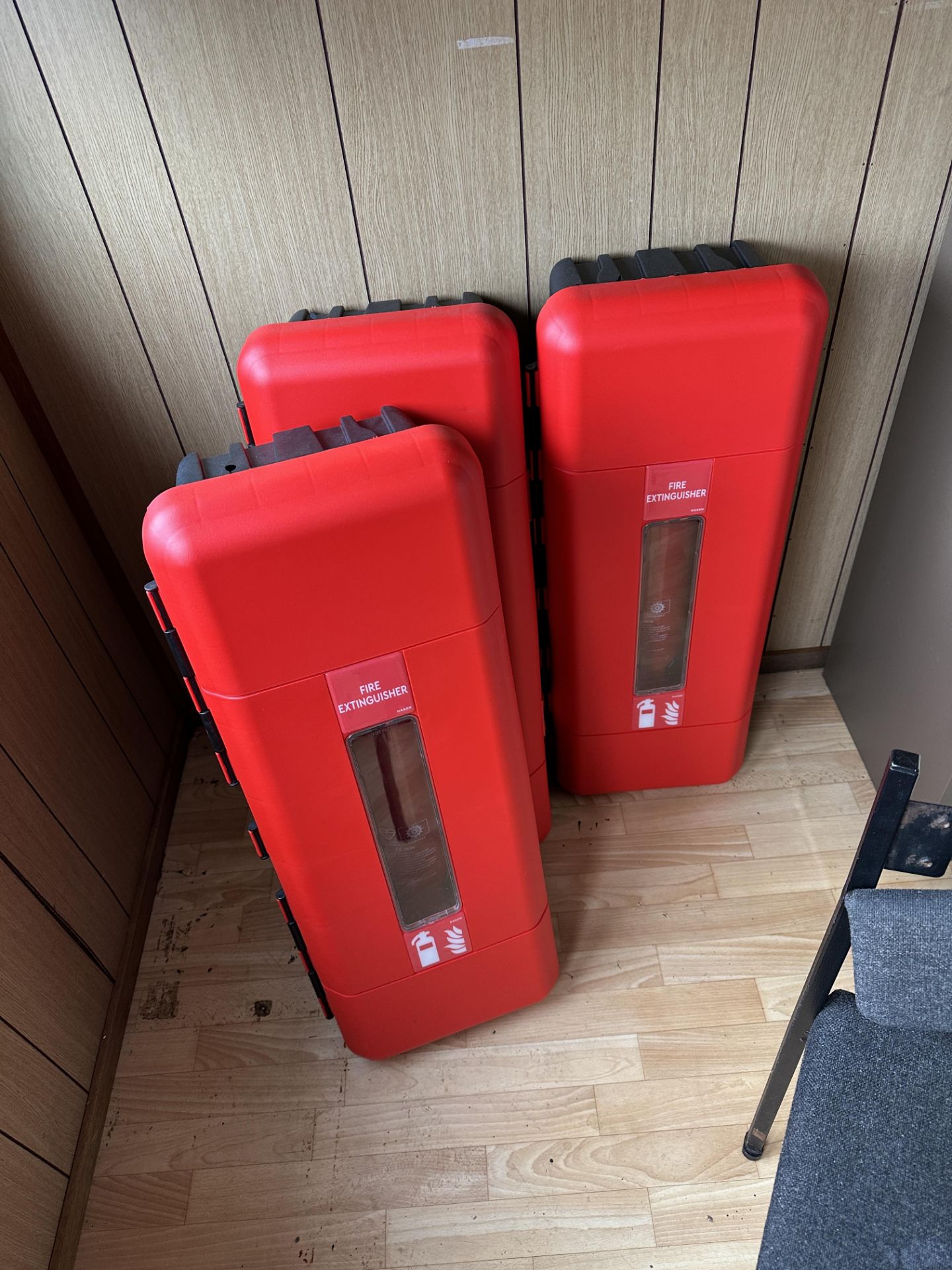 6 X FIRE EXTINGUISHERS.