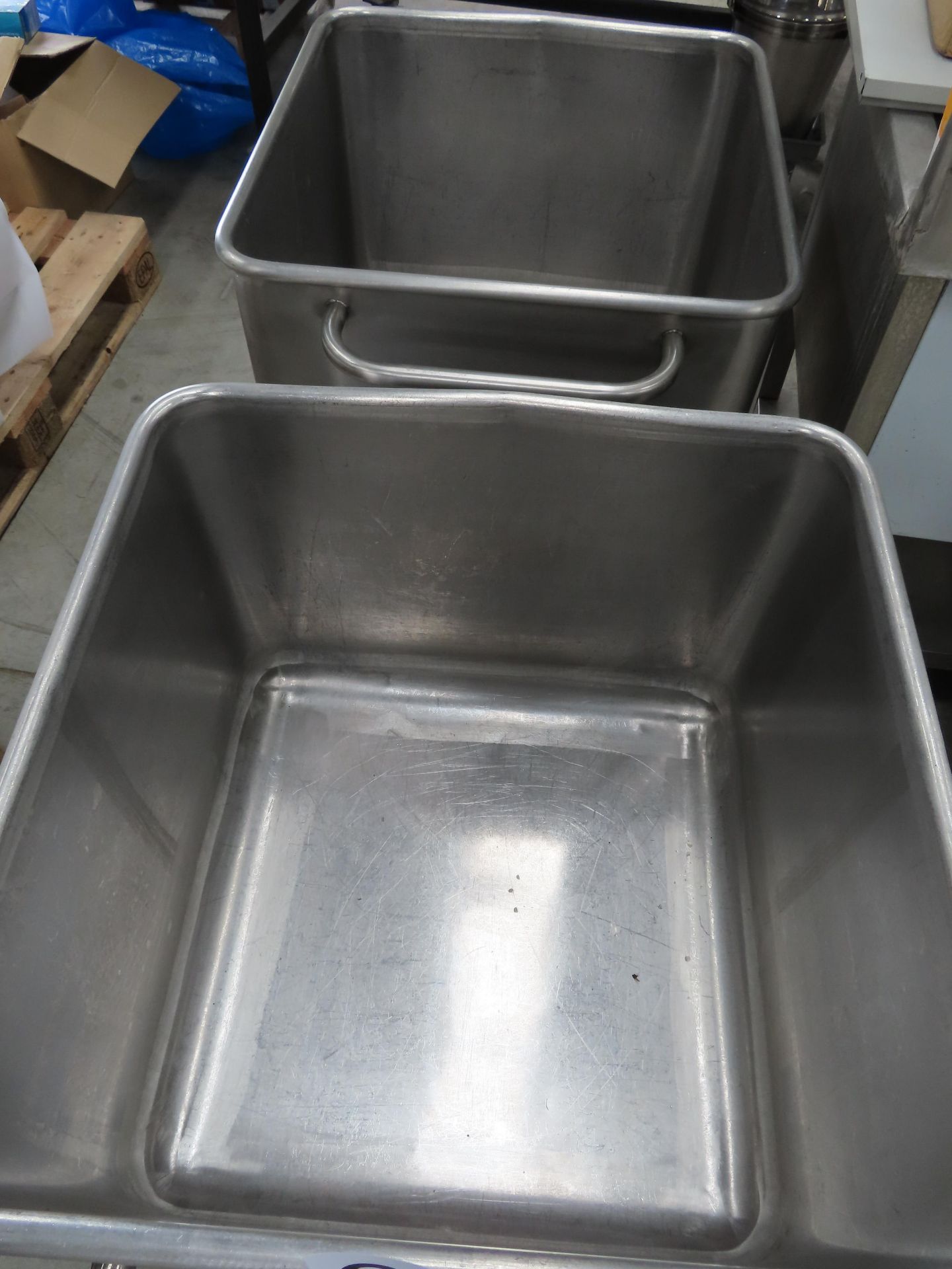 2 X S/S 200 LITRE TOTE BINS. - Image 2 of 3