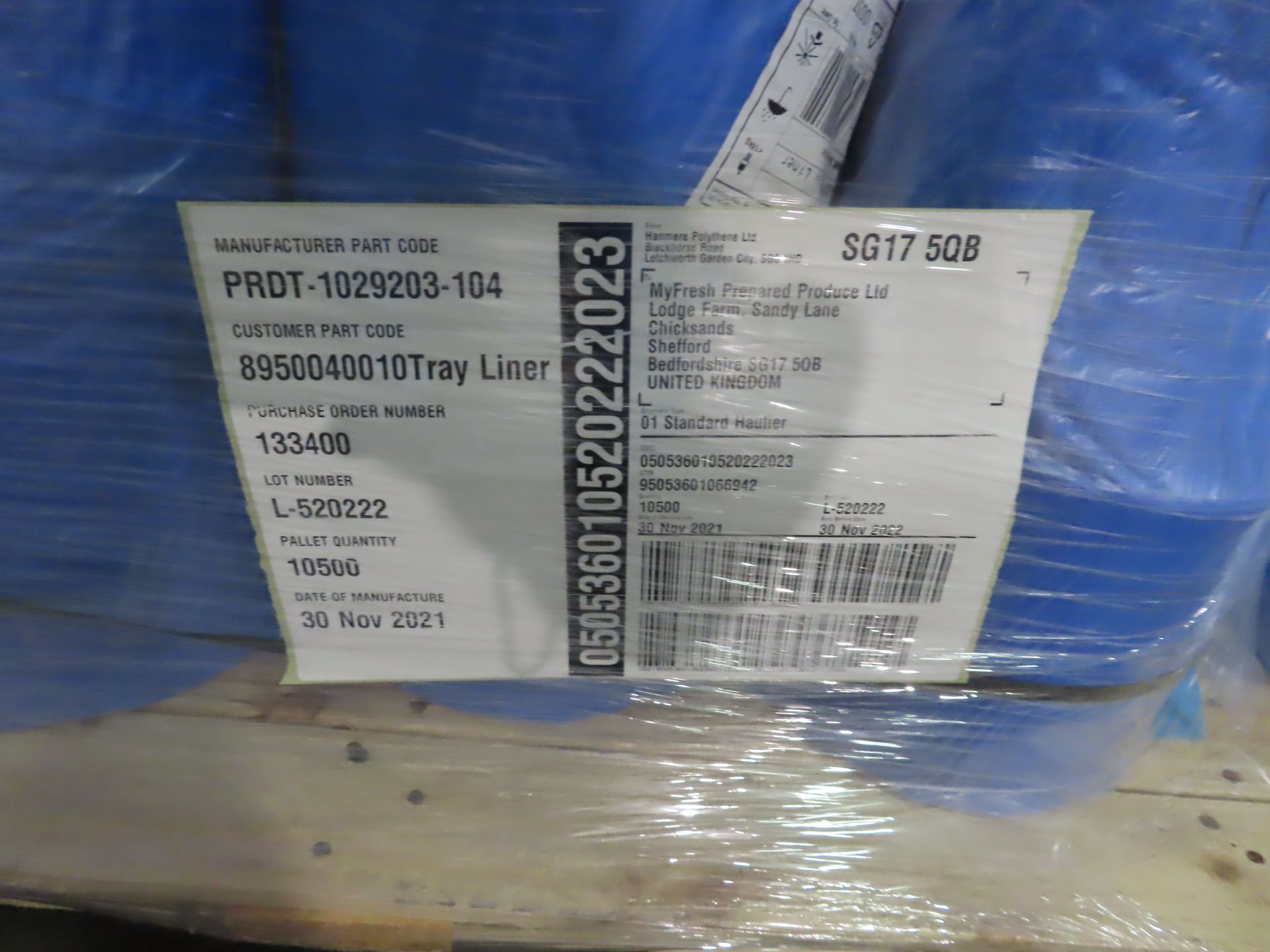 2 X PALLET TRAY LINERS. - Image 3 of 6