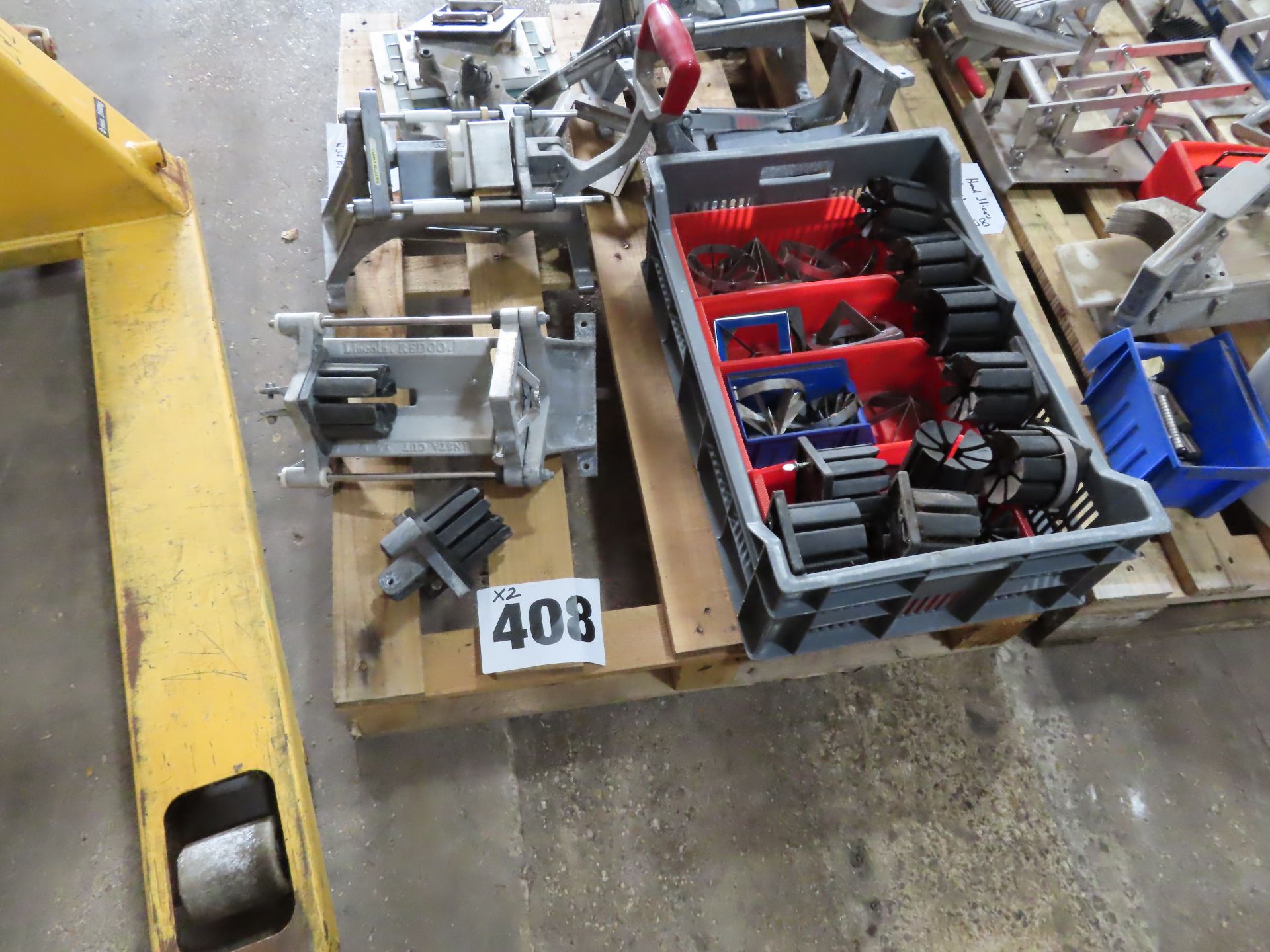 2 X PALLETS OF HAND SLICING/WEDGING MACHINES WITH SPARES.
