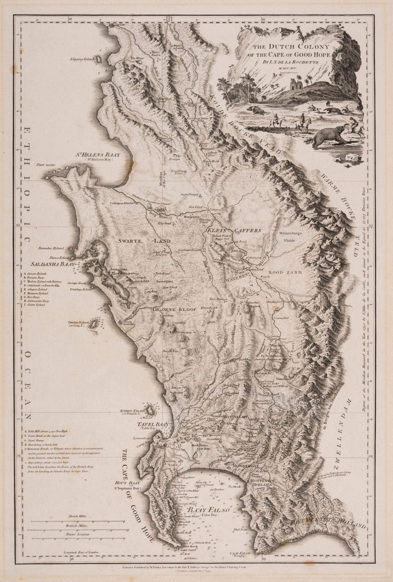 South Africa.- Faden (William) The Dutch Colony of the Cape of Good Hope, engraved map by Louis de …