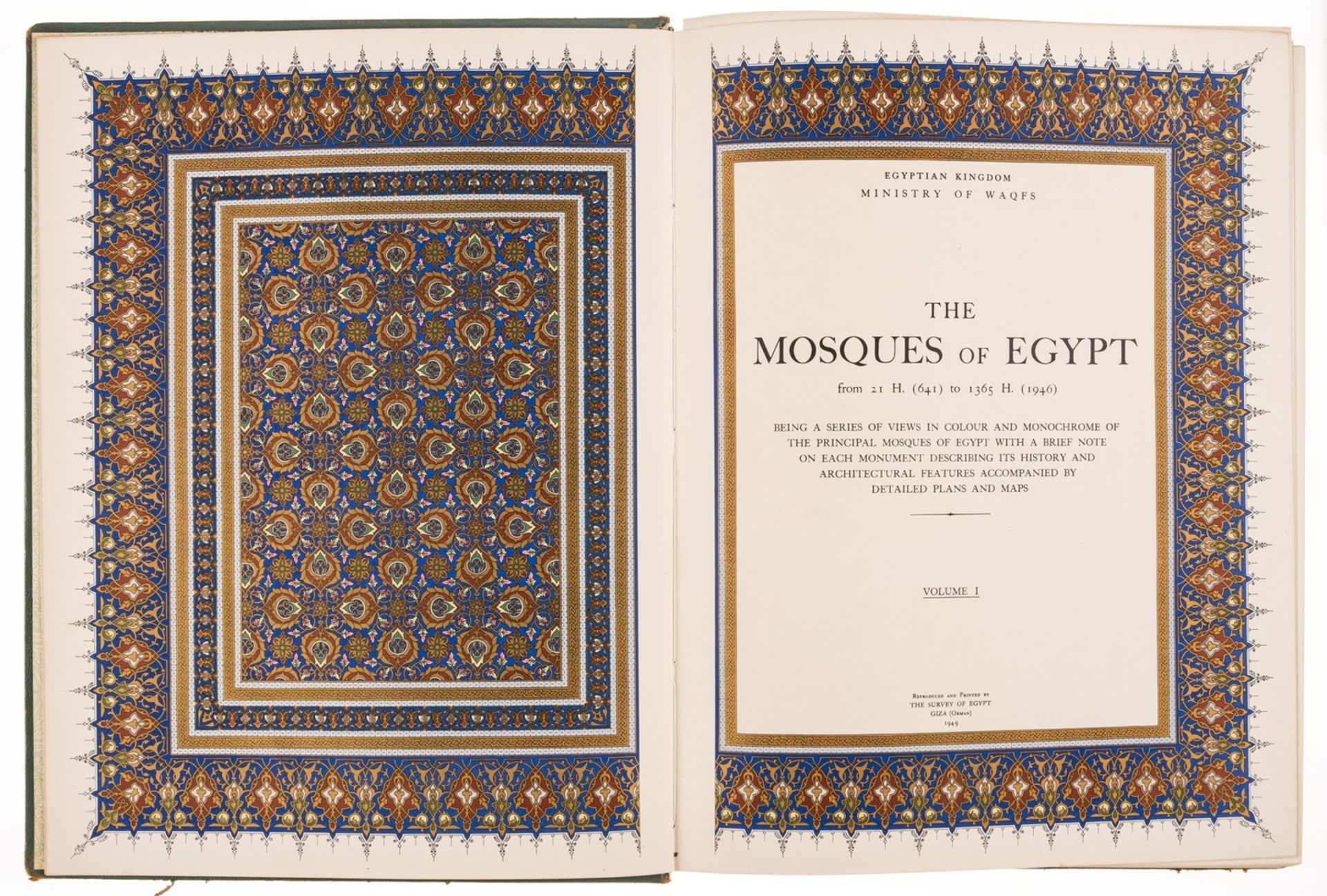 Egypt.- Creswell (Keppel A.C.) The Mosques of Egypt from 21 H. (641) to 1365 H. (1946), 2 vol., …