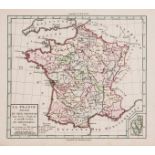 France.- [Chanlaire (Pierre-Gregoire) & Dumez.] Atlas National Portatif de la France, 1791, bound …