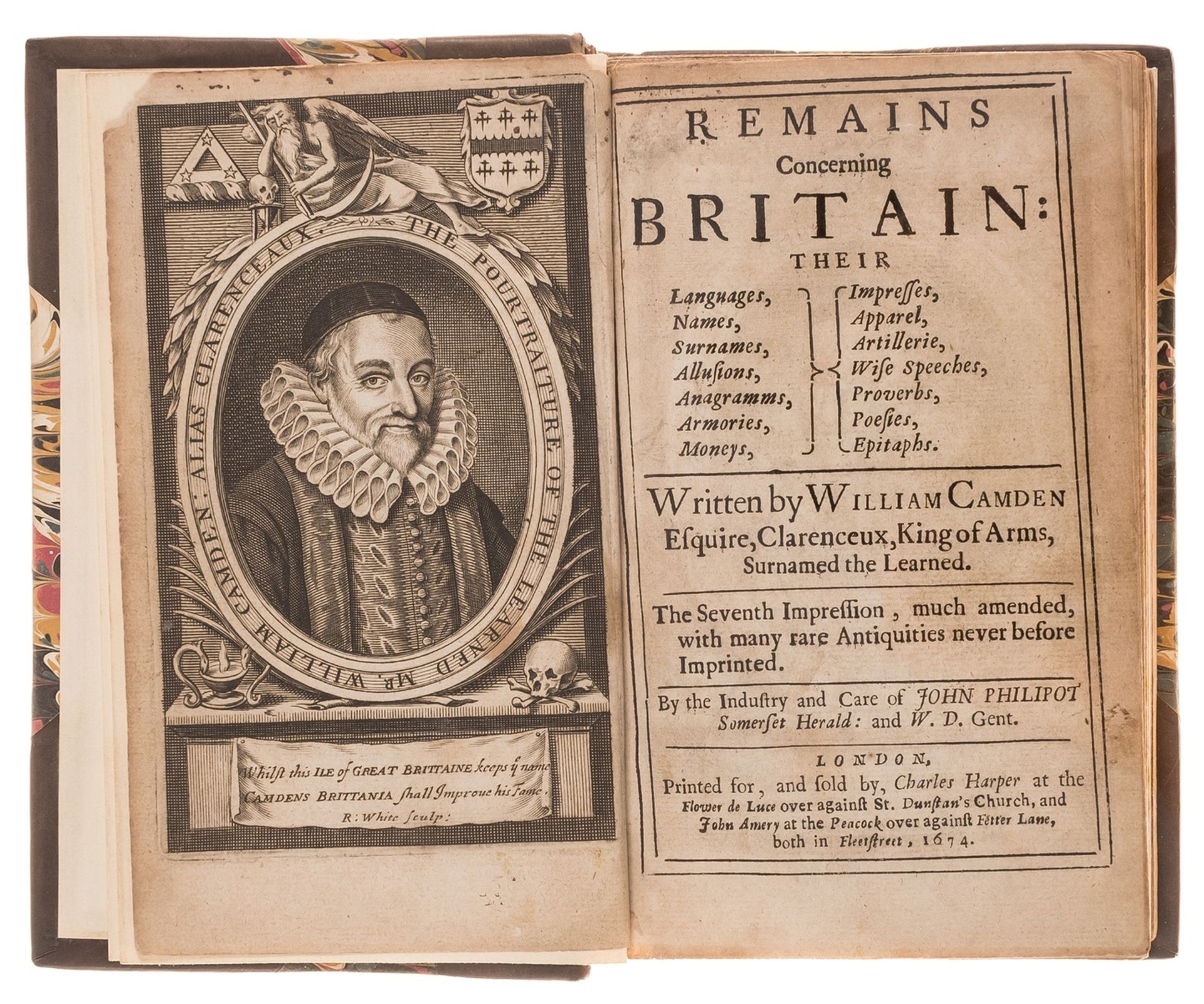 Britain.- Camden (William) Remains Concerning Britain, for and sold by Charles Harper, 1674.