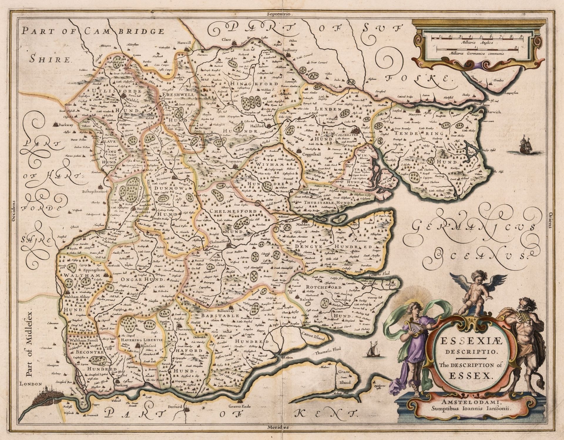 Britain.- Jansson (Jan) Essexiae Descriptio. The Description of Essex, [1646]; together with …
