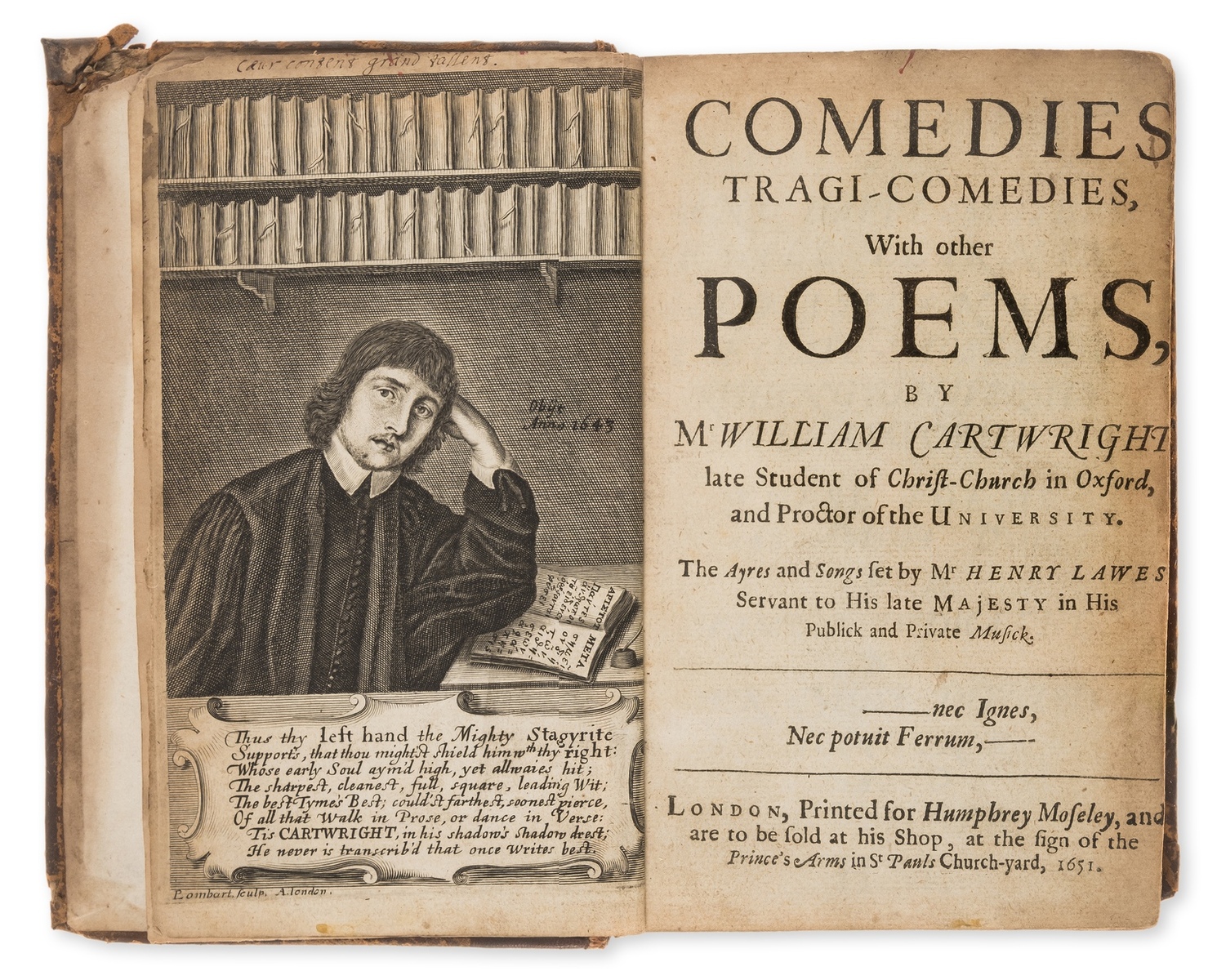 Cartwright (William) Comedies, Tragi-Comedies, with other Poems, first edition, Printed for …