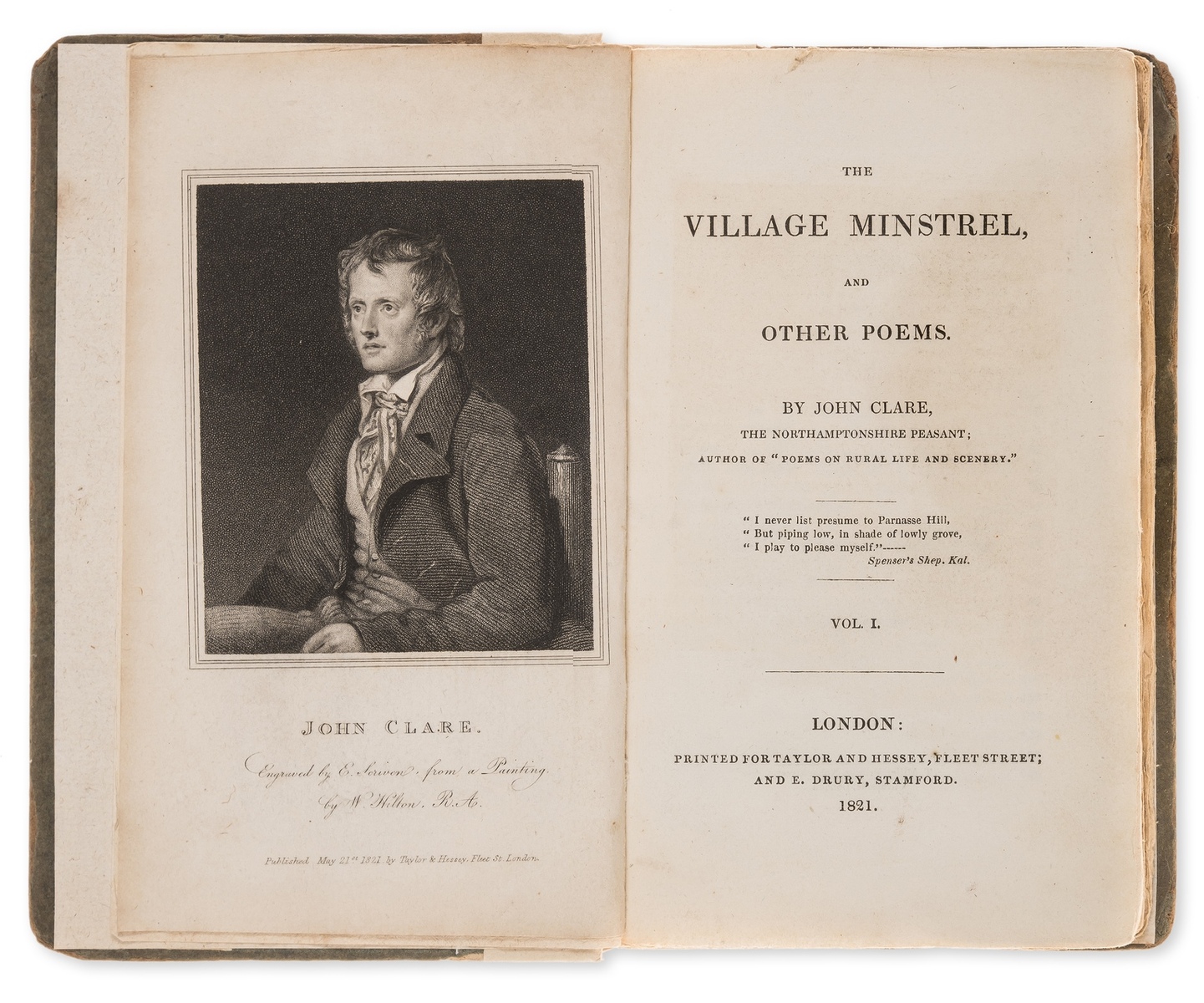 Clare (John) The Village Minstrel, and Other Poems, 2 vol., first edition, 1821.