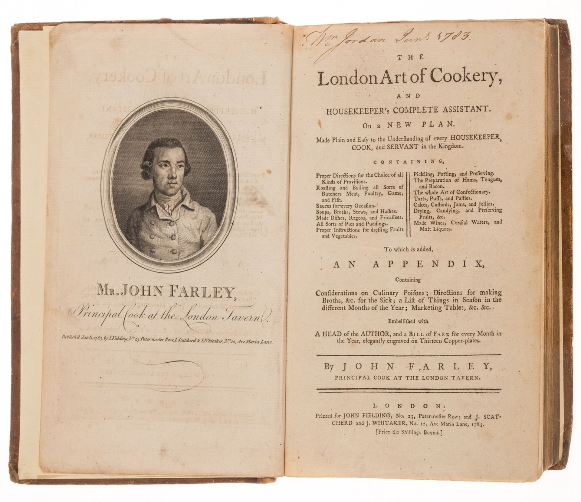 Crahan copy.- Farley (John) The London art of cookery, and housekeeper's complete assistant. On a …