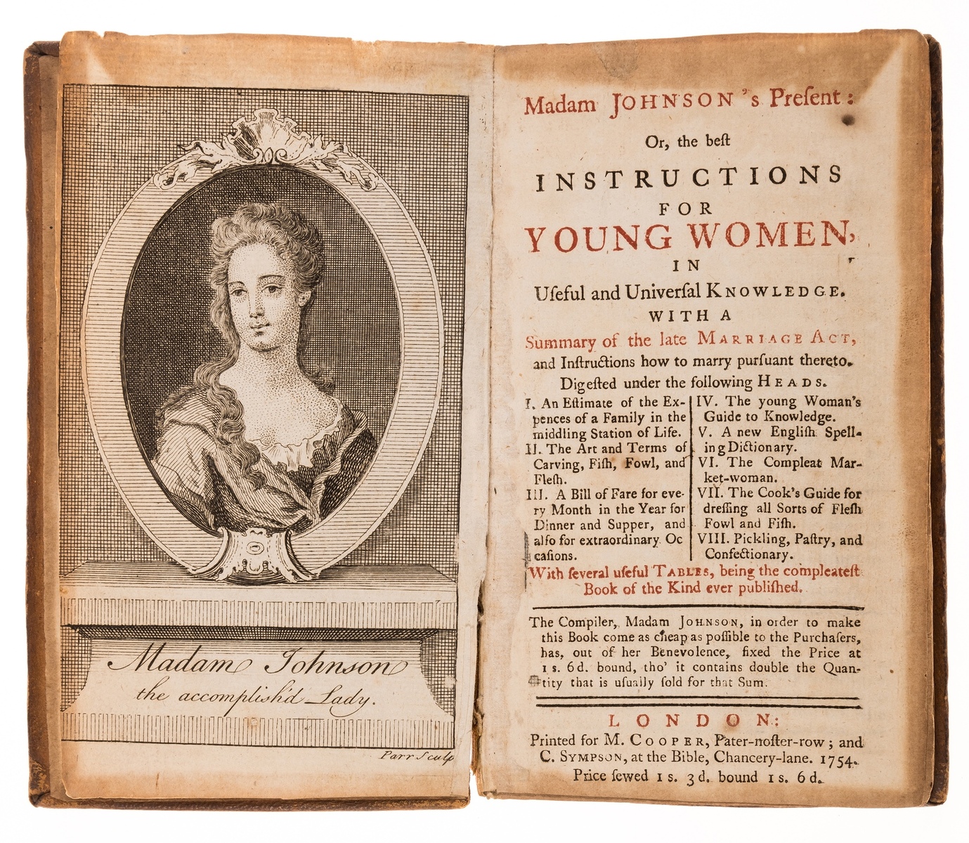 Johnson (Mary) Madam Johnson's present: or, the best instructions for young women, in useful and …