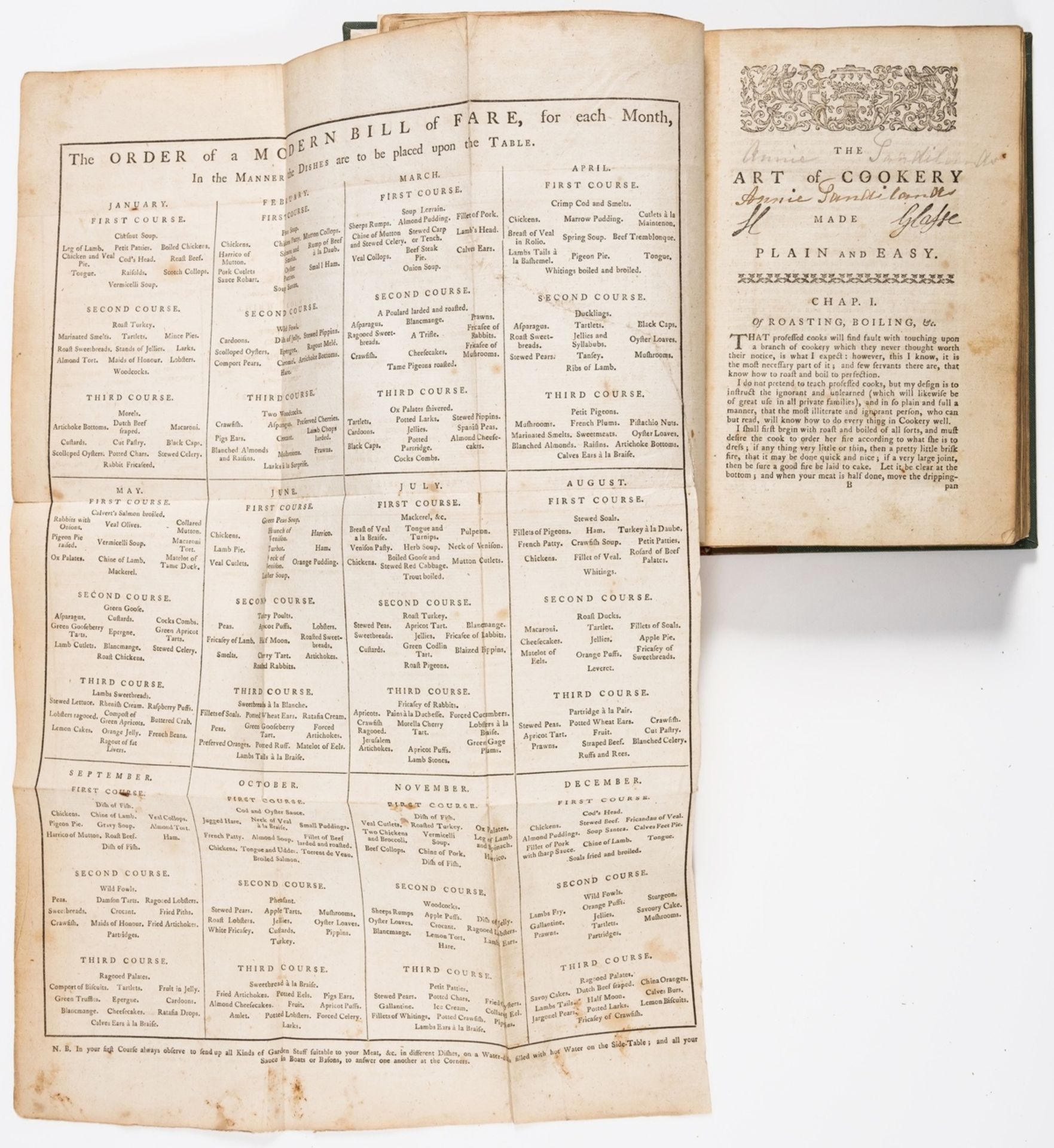 Glasse (Hannah) The Art of cookery, made plain and easy, 'A new edition, with all the modern …