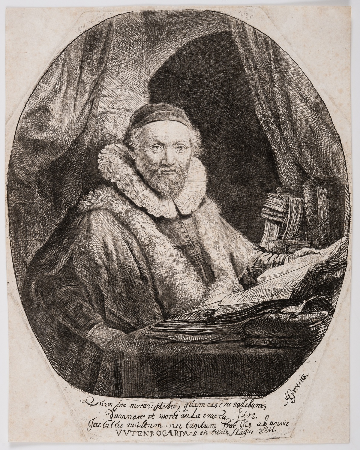 Rembrandt van Rijn (1606-1669) Portrait of Jan Uytenbogaert, preacher of the Remonstrants