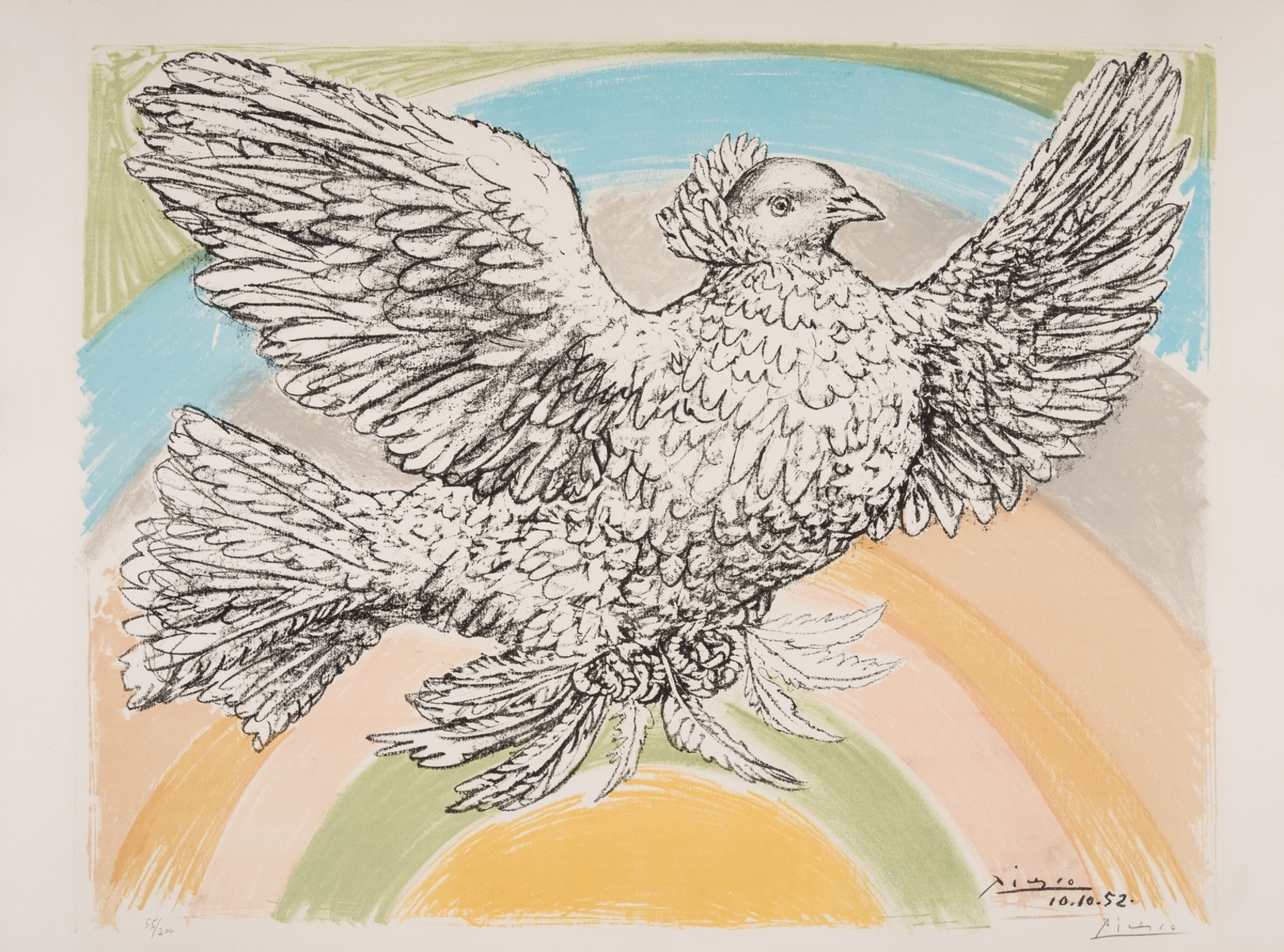 Pablo Picasso (1881-1973) Colombe volant (à l'Arc en Ciel) (Bloch 712; Mourlot 214)