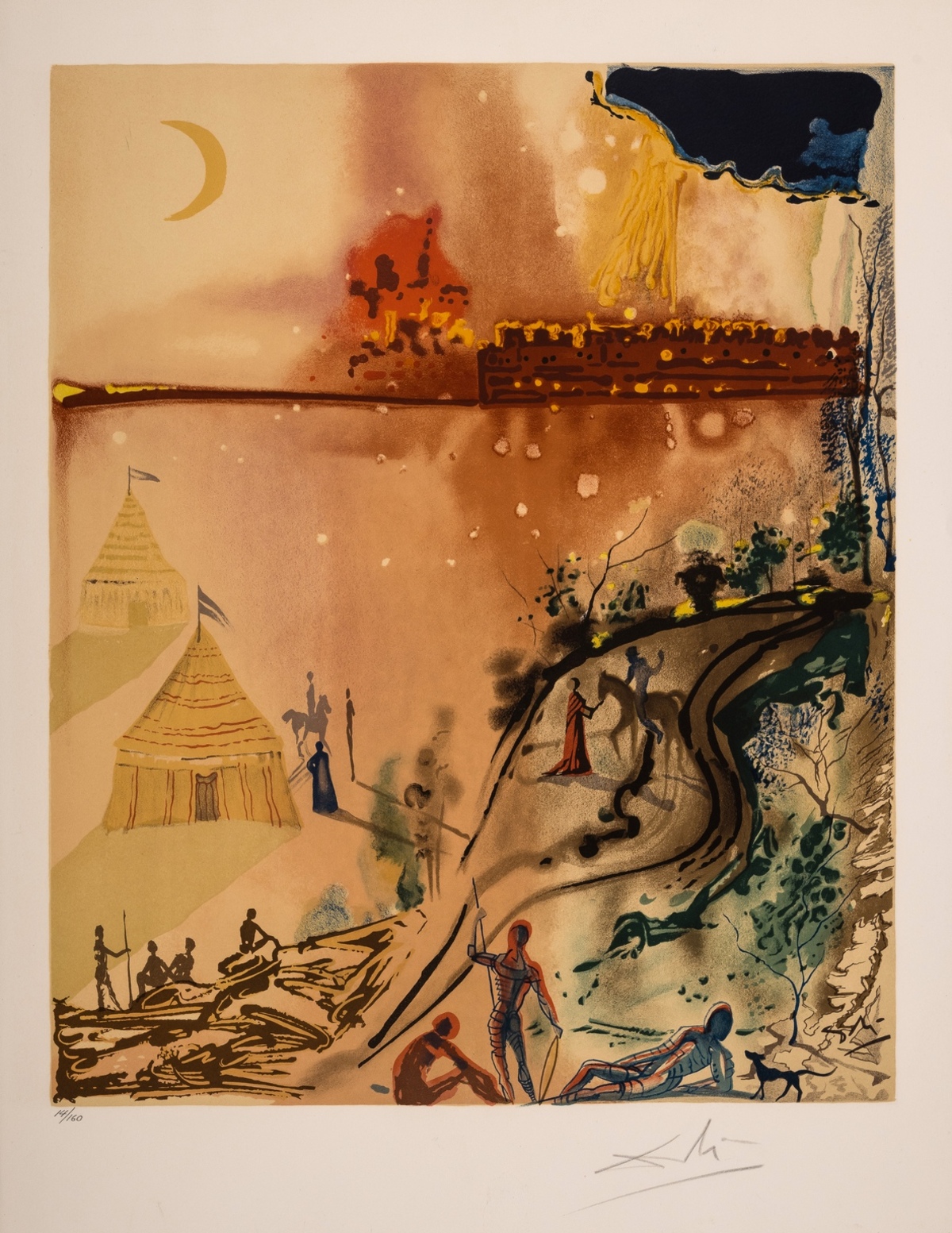 Salvador Dalí (1904-1989) The Siege of Jerusalem (Three Plays by the Marquis de Sade) (Field …