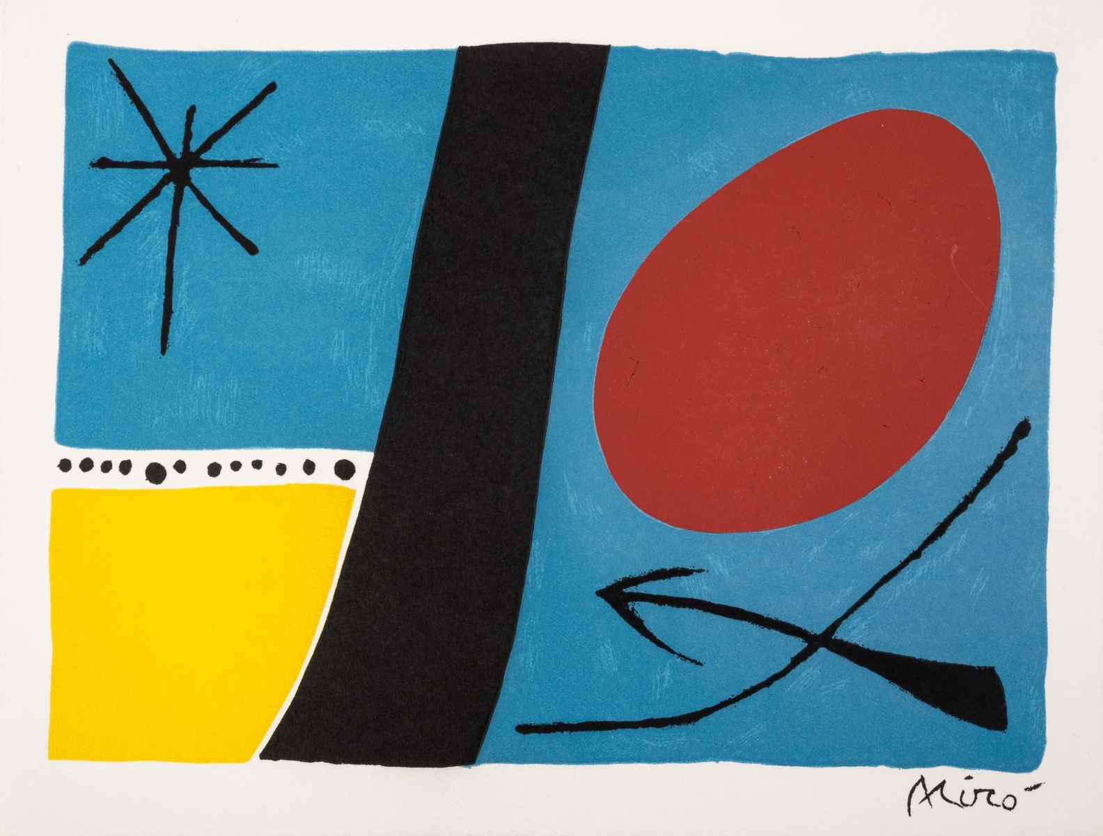 Joan Miro (1893-1983) Voeux pour 1971 de l'Imprimerie Fequest-Baudier (Dupin 550)