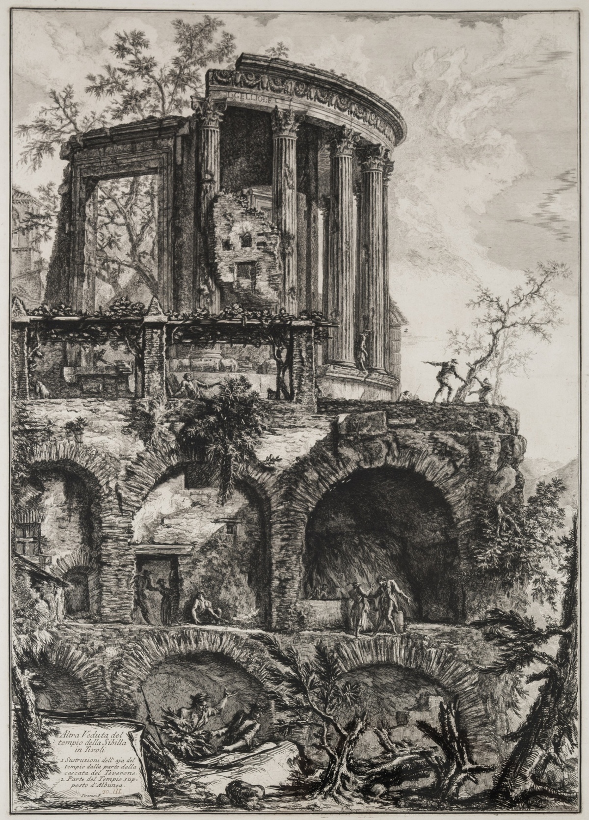 Giovanni Battista Piranesi (1720-1788) Altra Veduta del tempio della Sibilla in Tivoli