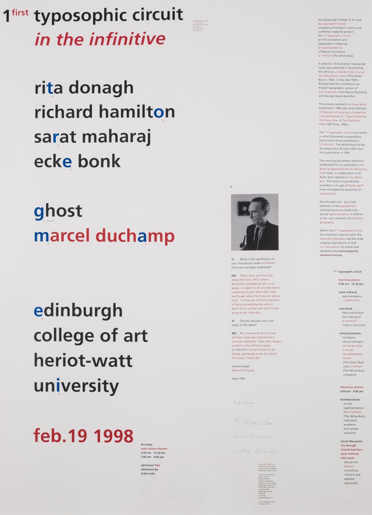 Richard Hamilton (1922-2011) 1 First Typosophic Circuit In The Infinitive (See Lullin p.267)