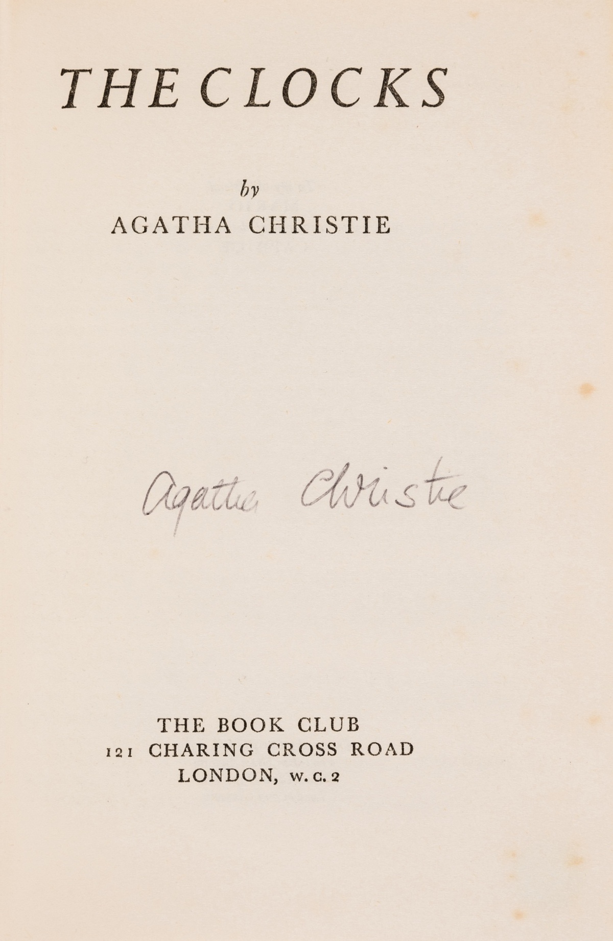 Christie (Agatha) The Clocks, first edition, signed by the author on title, 1963.