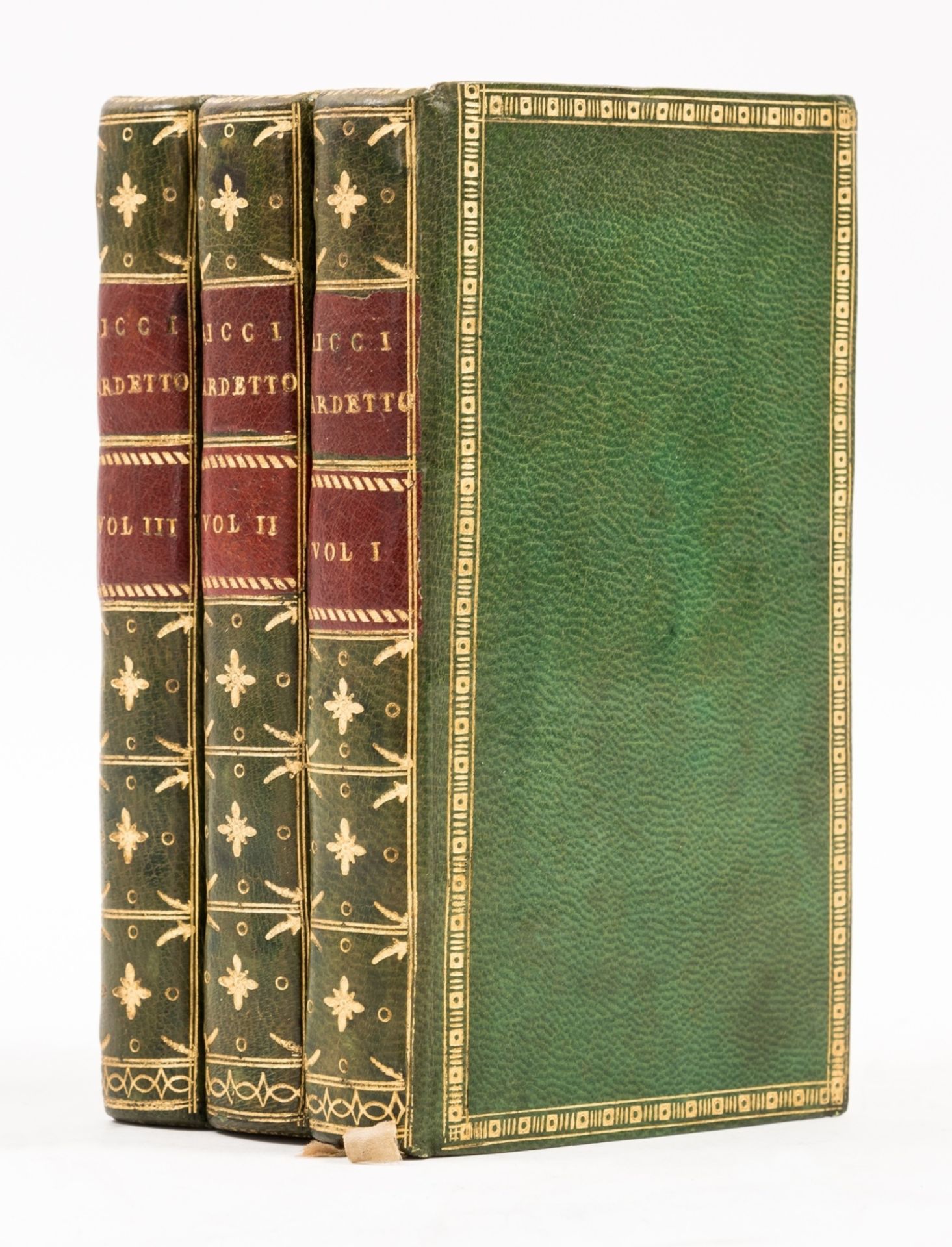 Forteguerri (Niccolò) Ricciardetto, 3 vol., in handsome contemporary green morocco, gilt, London & …