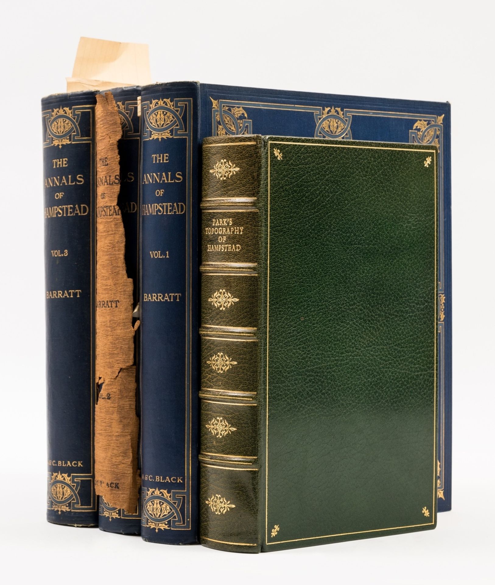 London.- Hampstead.- Barratt (Thomas J.) The Annals of Hampstead, 3 vol., one of 550 copies signed …