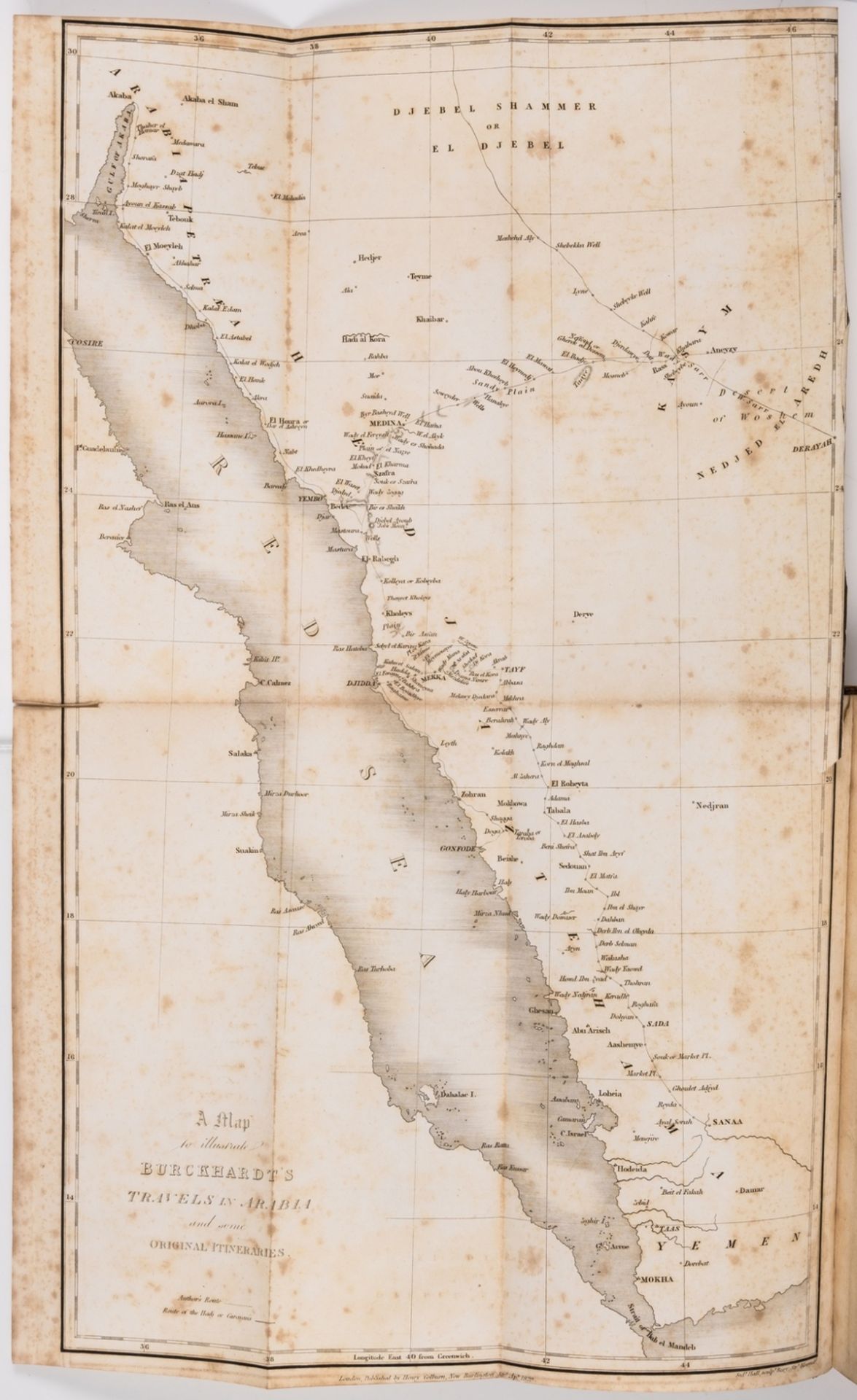 Middle East.- Burckhardt (John Lewis) Travels in Arabia, 2 vol., second edition, 1829.