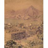 Hong Kong.- Anonymous (early 20th century) Harbour view at sunset, traditionally believed to show …