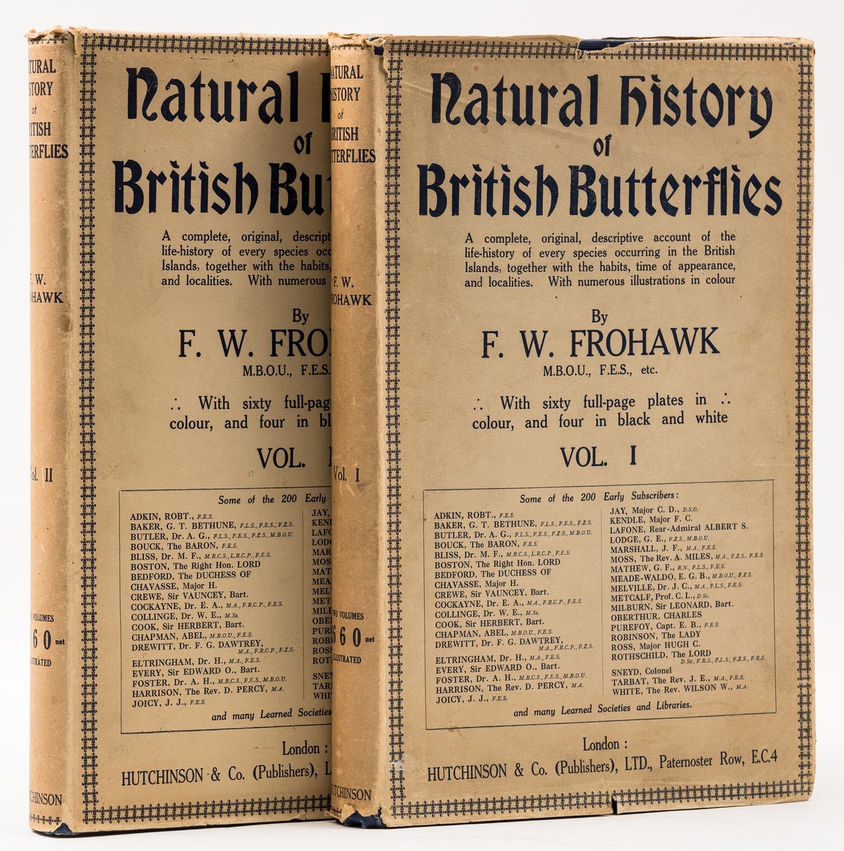 Butterflies.- Frohawk (F.W.) Natural History of British Butterflies, 2 vol., first edition, [1924].