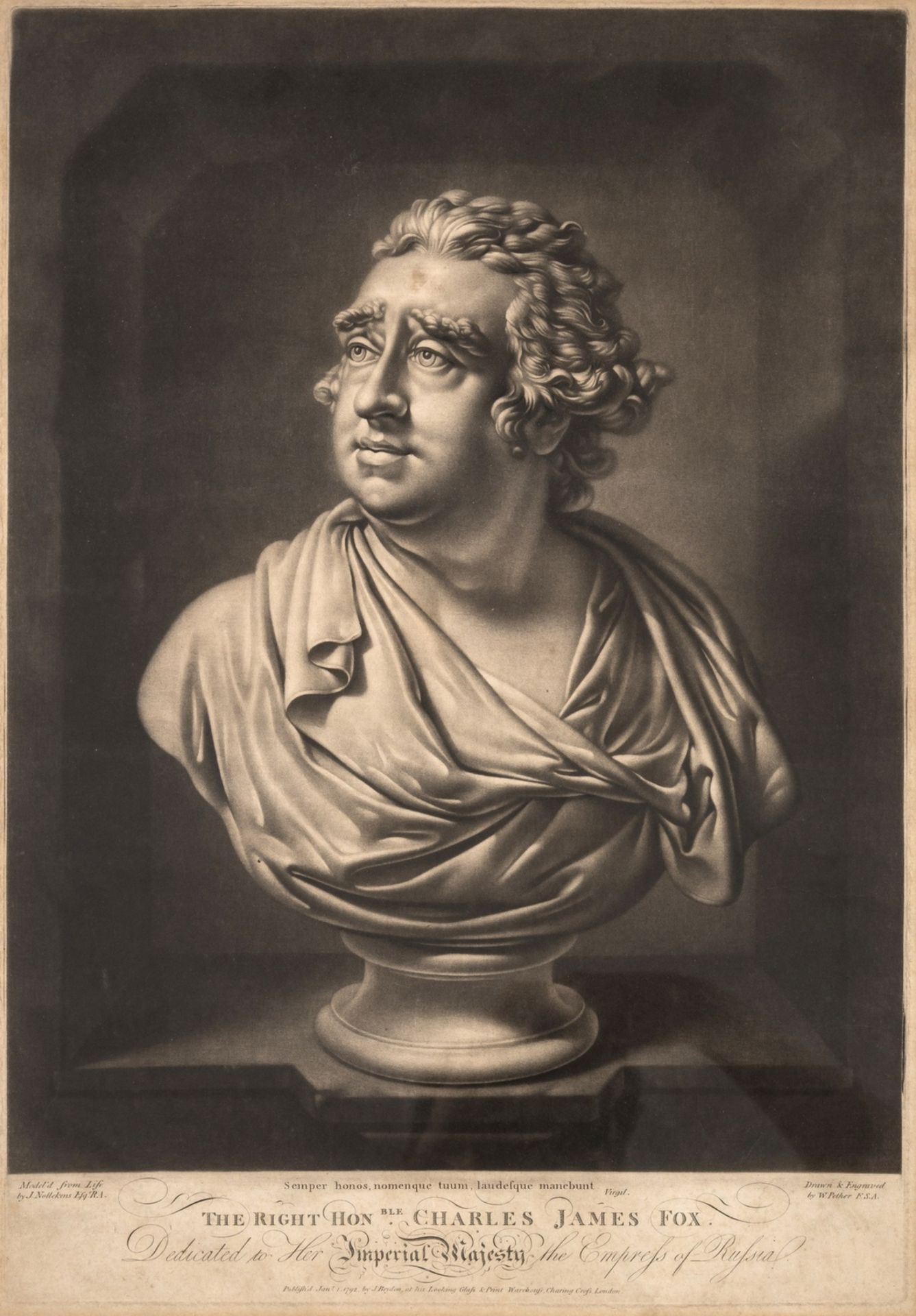 Politicians.- Pether (William) Bust of Charles James Fox, after Joseph Nollekens, 1808; together …