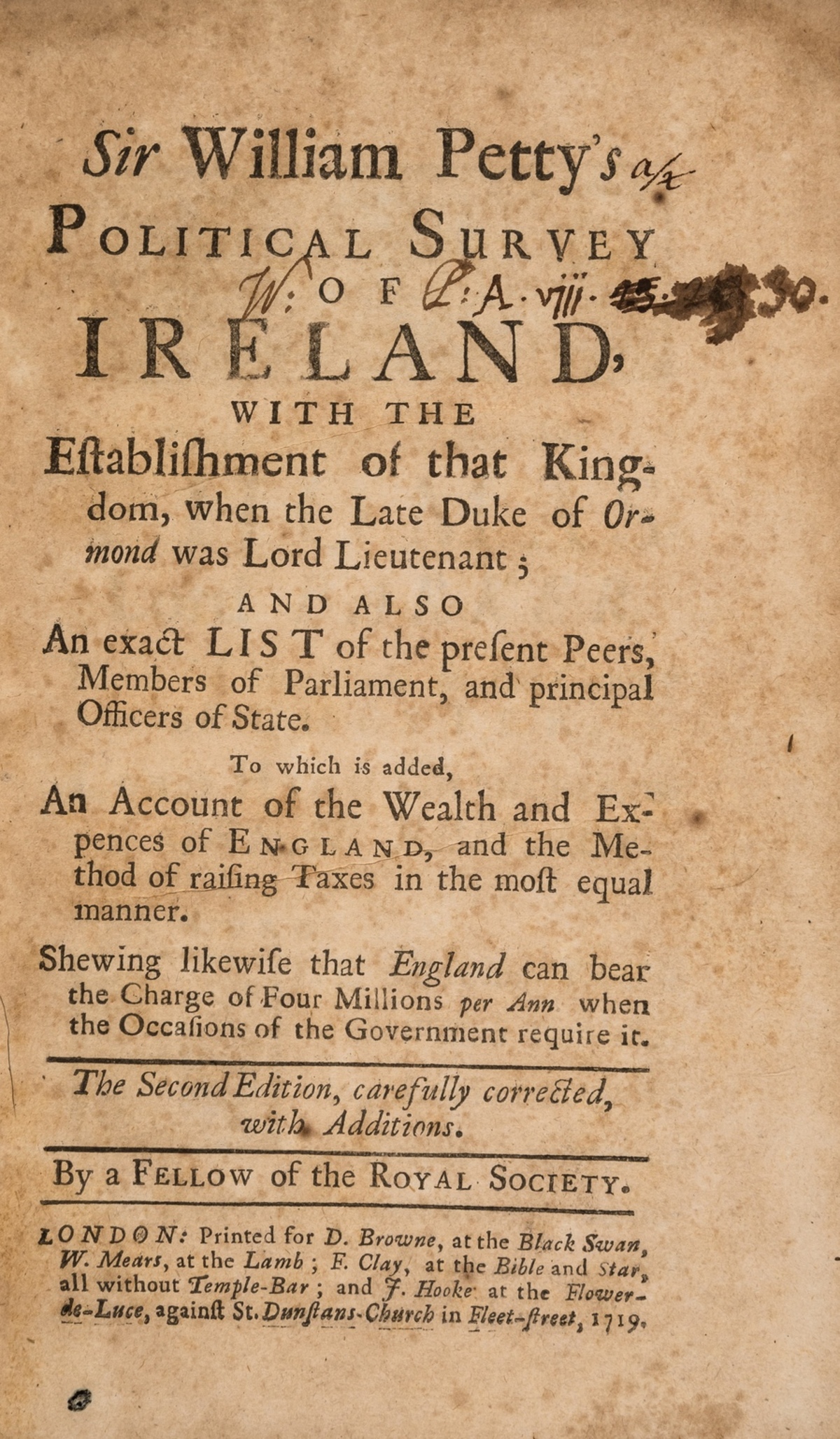 Ireland.- Petty (William) Sir William Petty's Political Survey of Ireland, second edition, for …