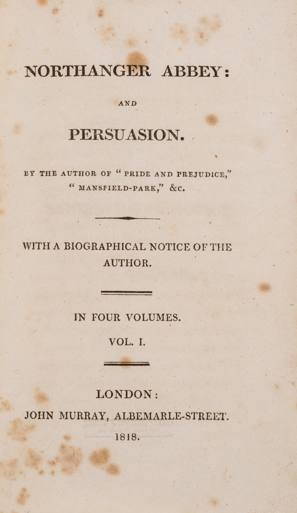 Austen (Jane) Northanger Abbey: and Persuasion. By the Author of "Pride and Prejudice", … - Image 2 of 2