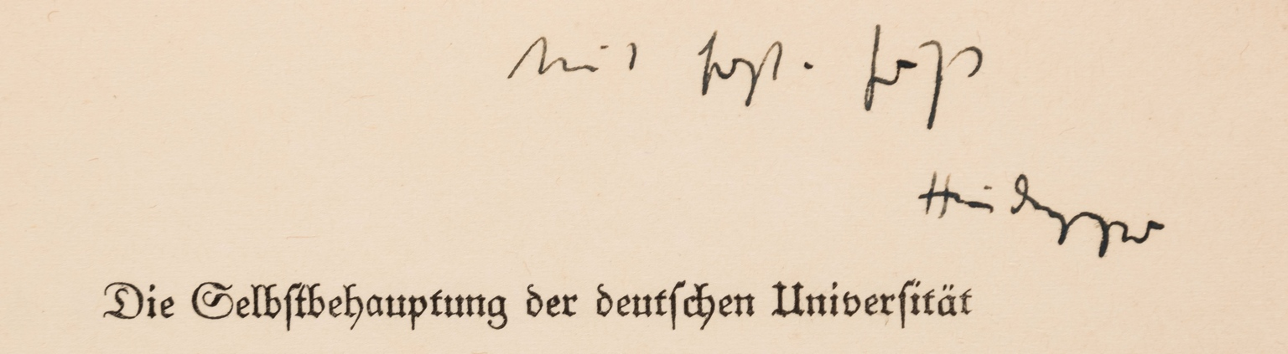 Heidegger (Martin) Die Selbstbehauptung der deutschen Universitat, first edition, signed … - Image 2 of 2