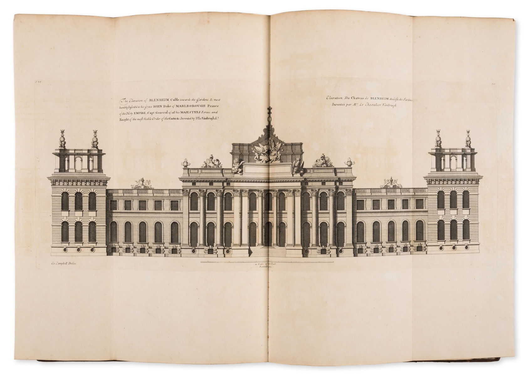 Campbell (Colen) & others., Vitruvius Britannicus, or The British Architect..., 5 vol., vol.1-3 … - Image 4 of 5