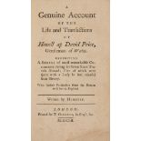 Slavery.- Price (Howell ap David) A Genuine Account of the Life and Transactions..., first …