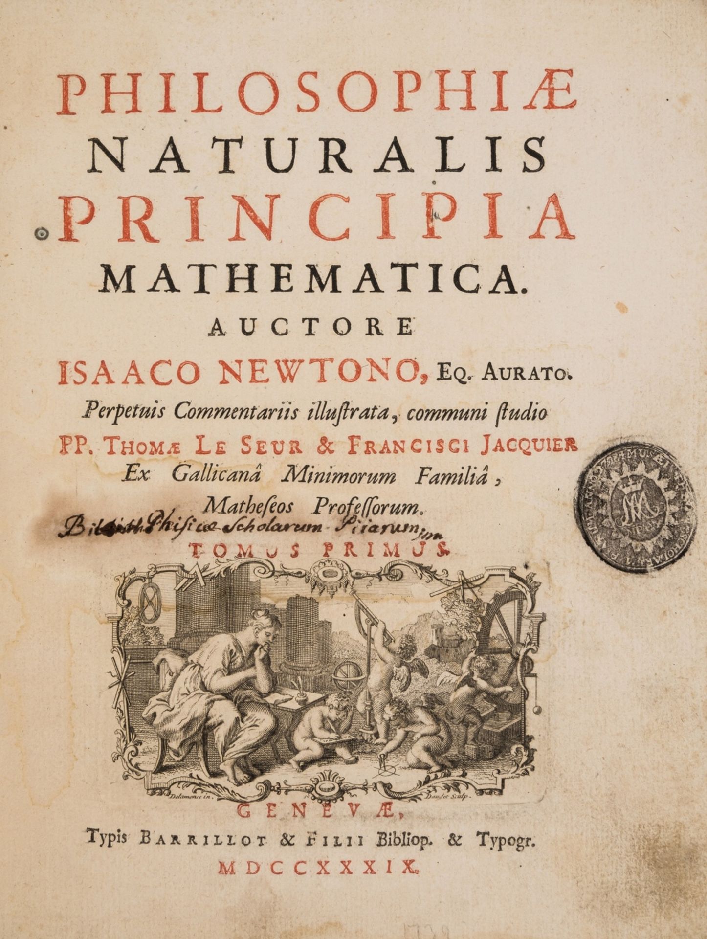 Mathematics.- Newton (Sir Isaac) Philosophiae Naturalis Principia Mathematica, 3 vol., first …