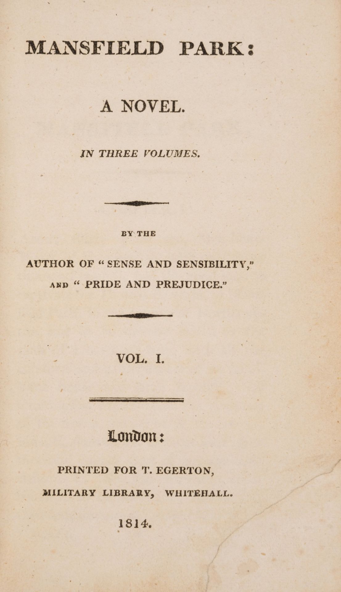 [Austen (Jane)] Mansfield Park: A Novel... By the Author of "Sense and Sensibility," and "Pride … - Bild 2 aus 2