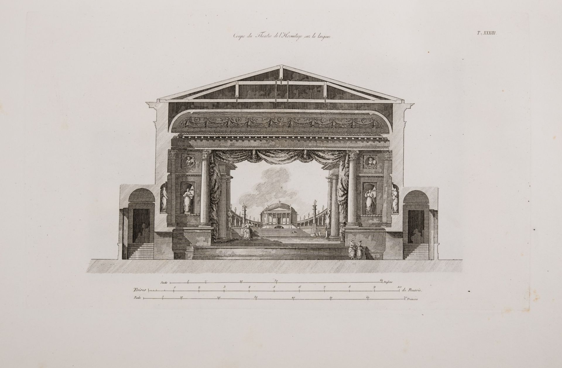 Quarenghi (Giacomo) Fabbriche e Disegni, 2 parts bound as 1 vol., second edition, Mantova, 1845.