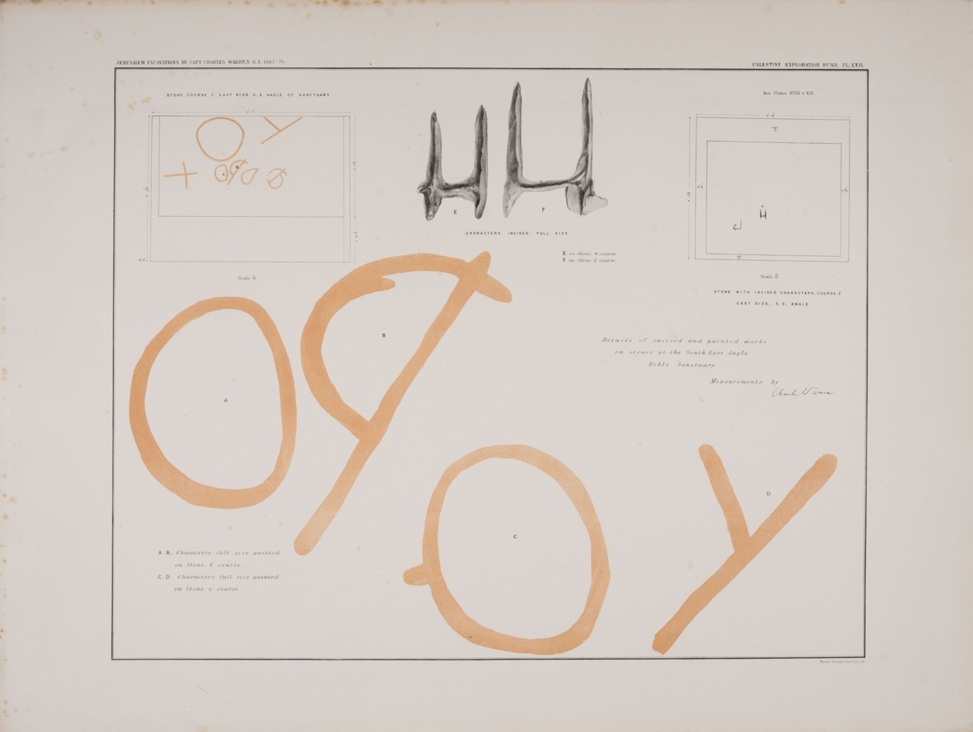 Middle East.- Warren (Capt. Charles) Plans, Elevations, Sections, &c., shewing the results of the … - Image 3 of 3