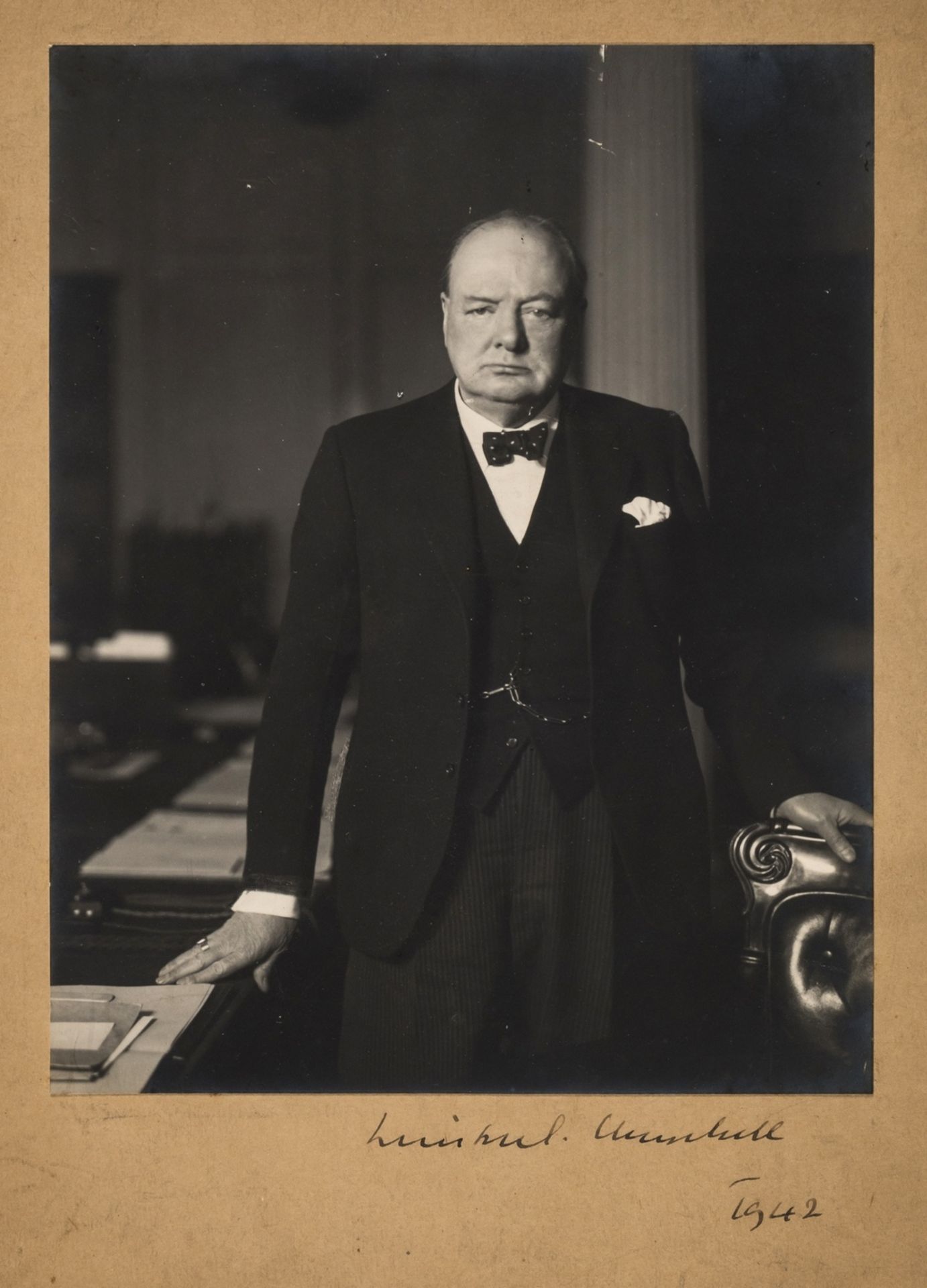 Churchill (Sir Winston Spencer).- Stoneman (Walter, photographer) Photographic portrait of Sir …