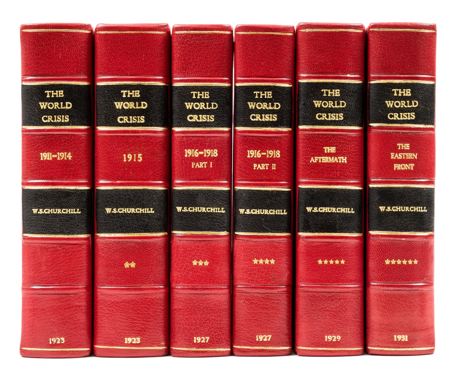 Churchill (Sir Winston Spencer) The World Crisis, 6 vol., first editions, 1923-31.