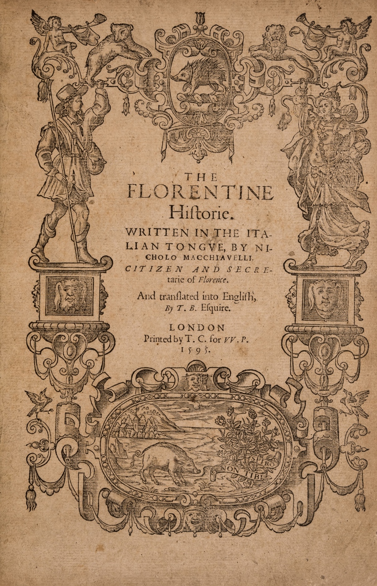 Machiavelli (Niccolò) The Florentine Historie, first English edition, by T[homas] C[reede] for … - Image 2 of 2