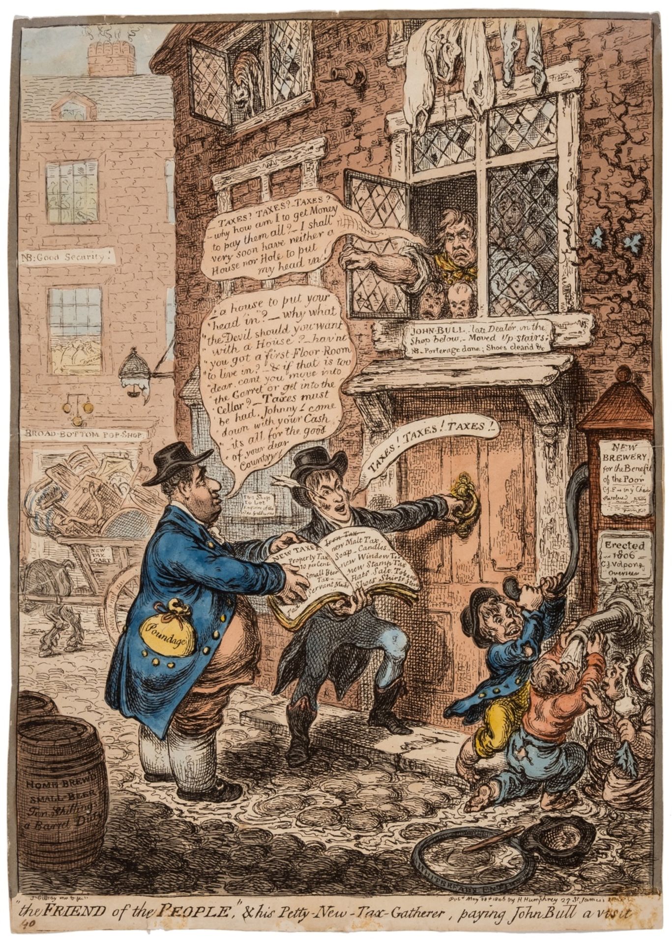 Gillray (James) The Friend of the People, etching with hand-colouring, 1806; together with 2 …